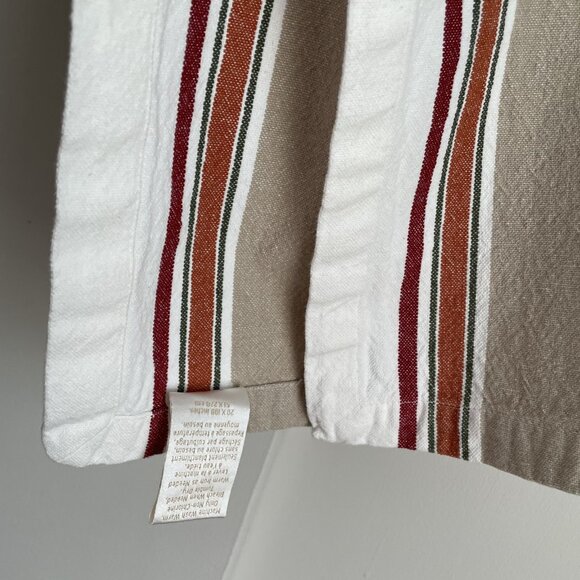 Williams Sonoma Stripe Table Runner 20" x 108" Cream Tan Red Orange Cotton - Picture 6 of 11